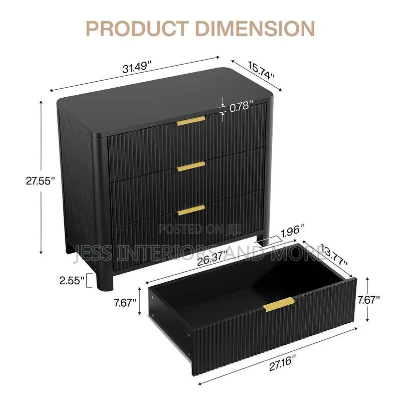 Large Bedside Table (Black)