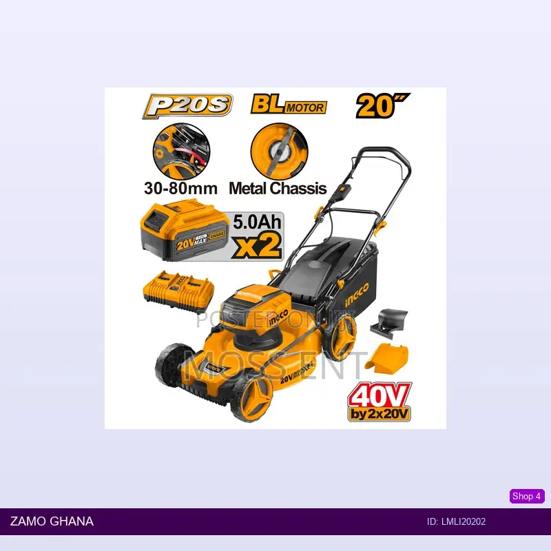 Lithiumion Lawn Mower 40v With 2 Batteries - Lmli20202