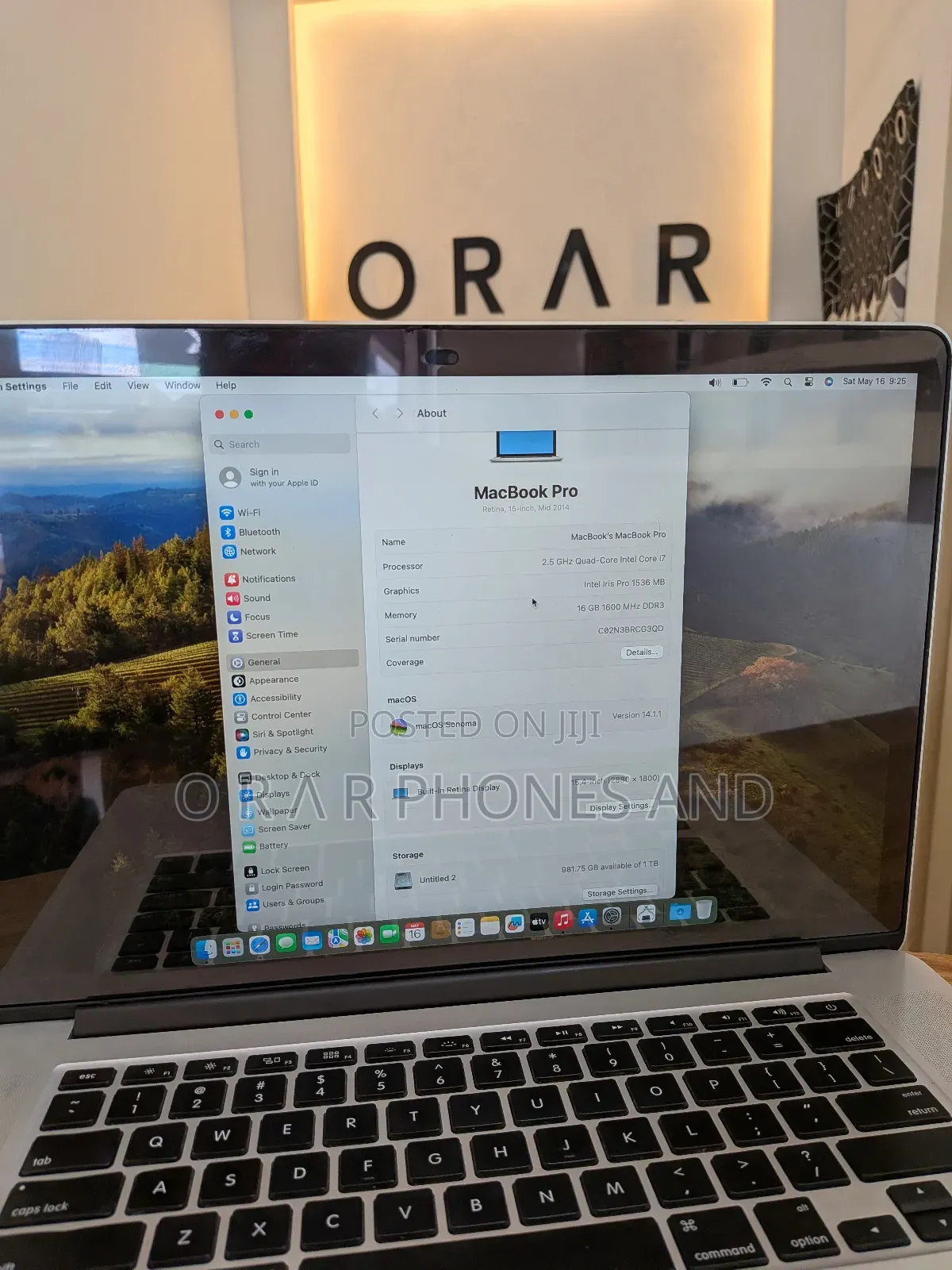Laptop Apple MacBook Pro 2015 16GB Intel Core i7 SSD 1T
