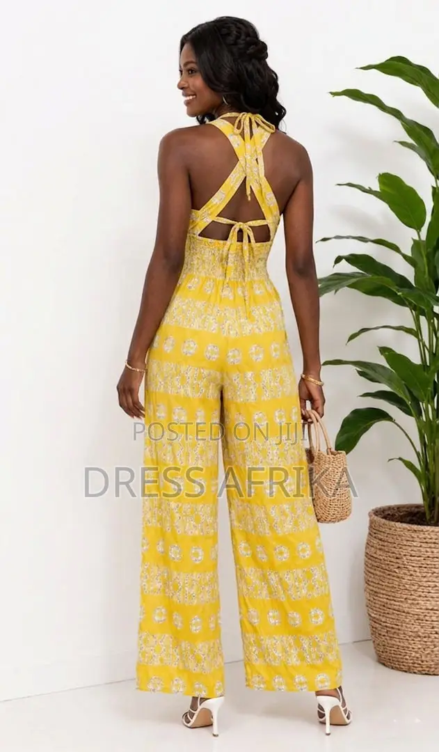 African Print Halter Jumpsuit