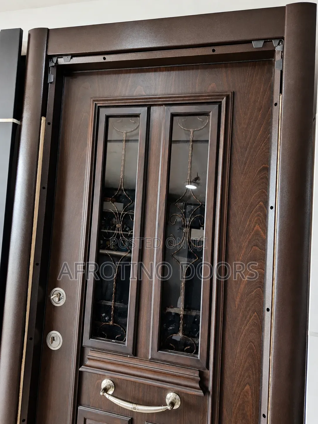 Security Wooden Glass Door Single