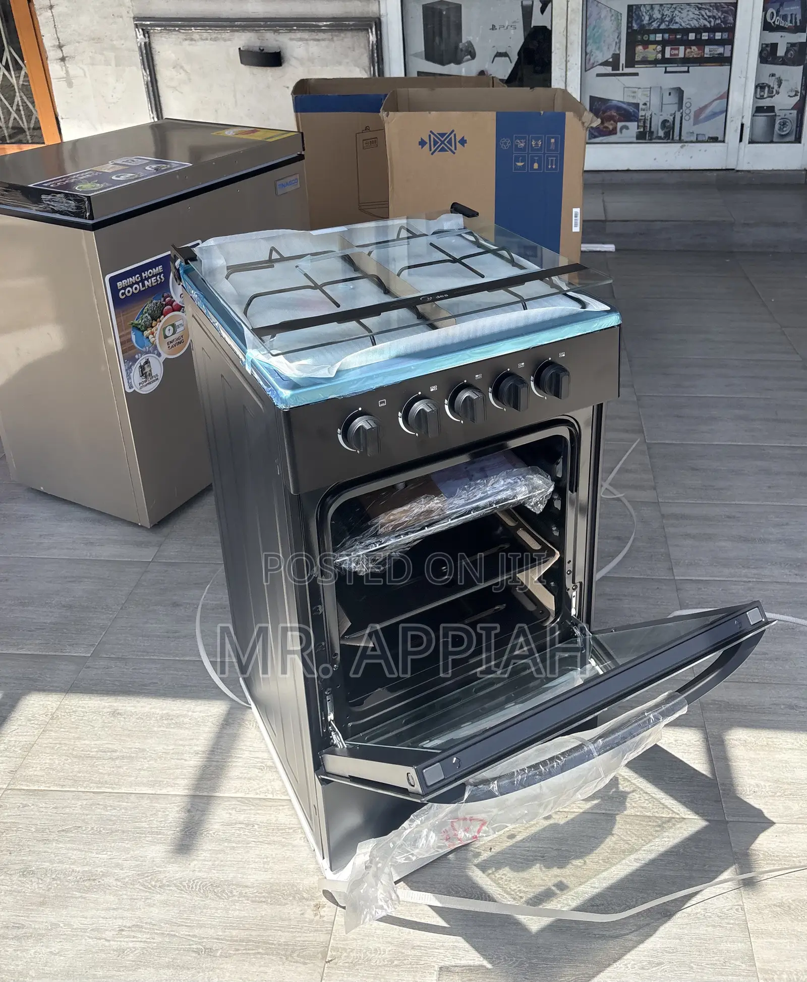 Affordable Midea Gas Oven 4 Burner With Grill(Glass Door)