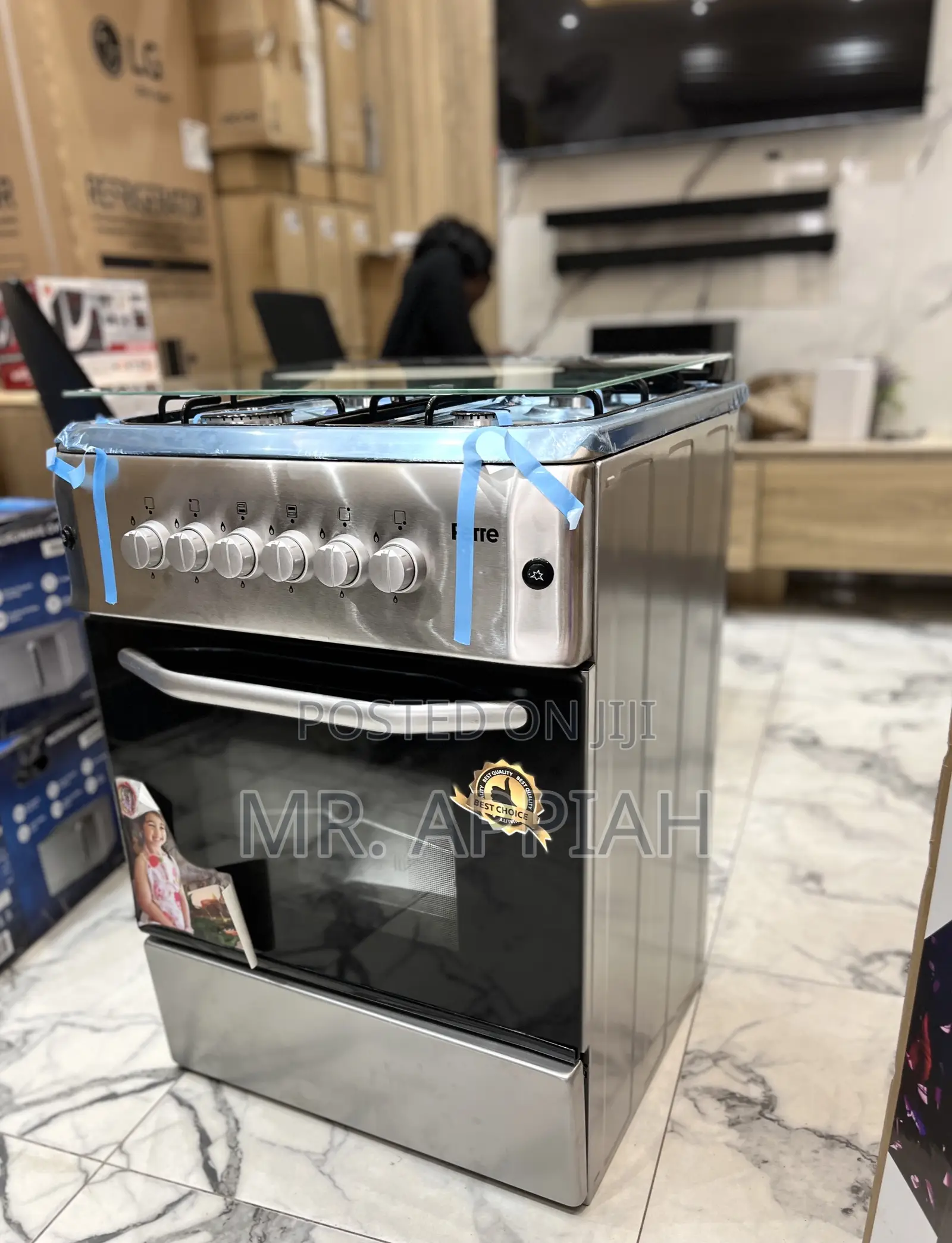 Get Durable Ferre 60x60cm Glass Lid 4 Gas Burner 