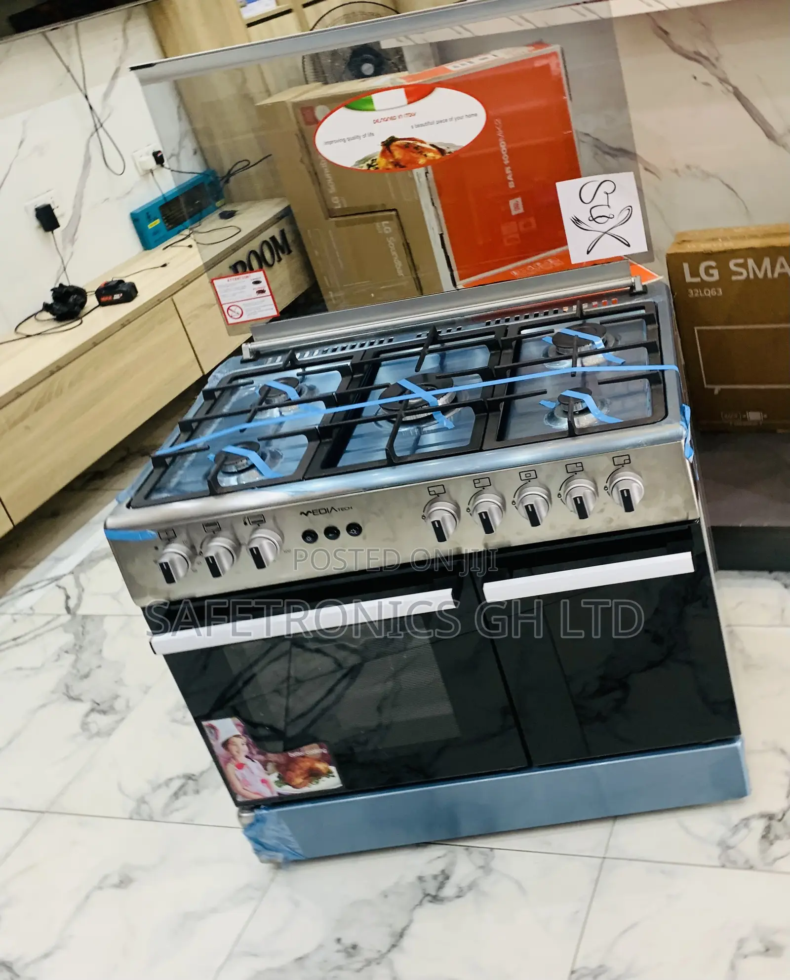 High Efficiency Mediatech 60x90 Freestanding 5 Gas Burnercooker (Gray)