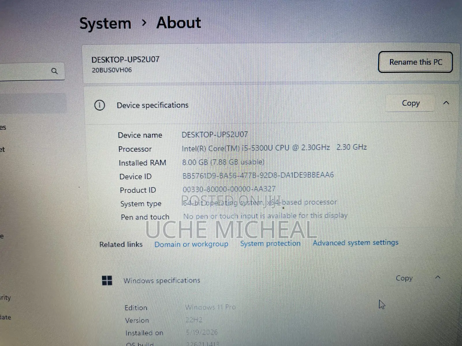 Laptop Lenovo ThinkPad T450 8GB Intel Core i5 SSD 128GB
