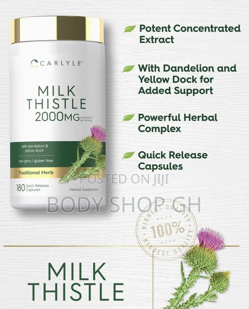 Liver Care Milk Thistle Supplement With Dandelion + Yellow Dock 180pc