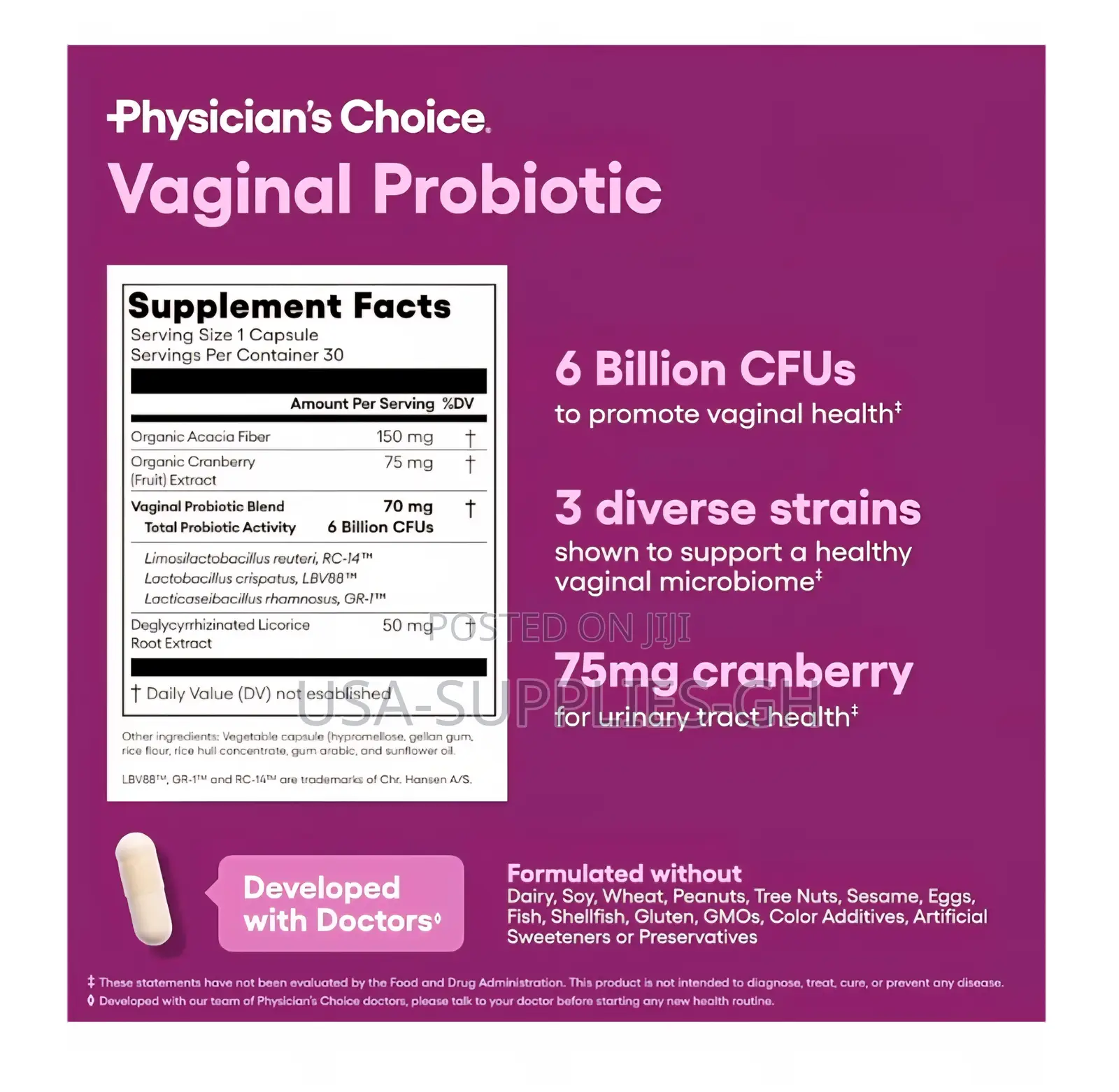 Physician's Choice Vaginal Probiotics For Women, 30 Ct From Usa