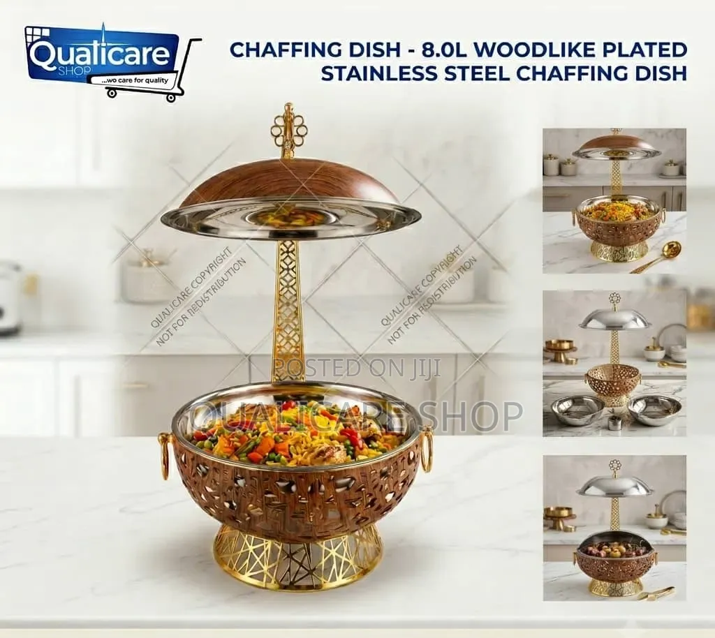 8.0l Woodlike Plated Stainless Steel Chaffing Dish