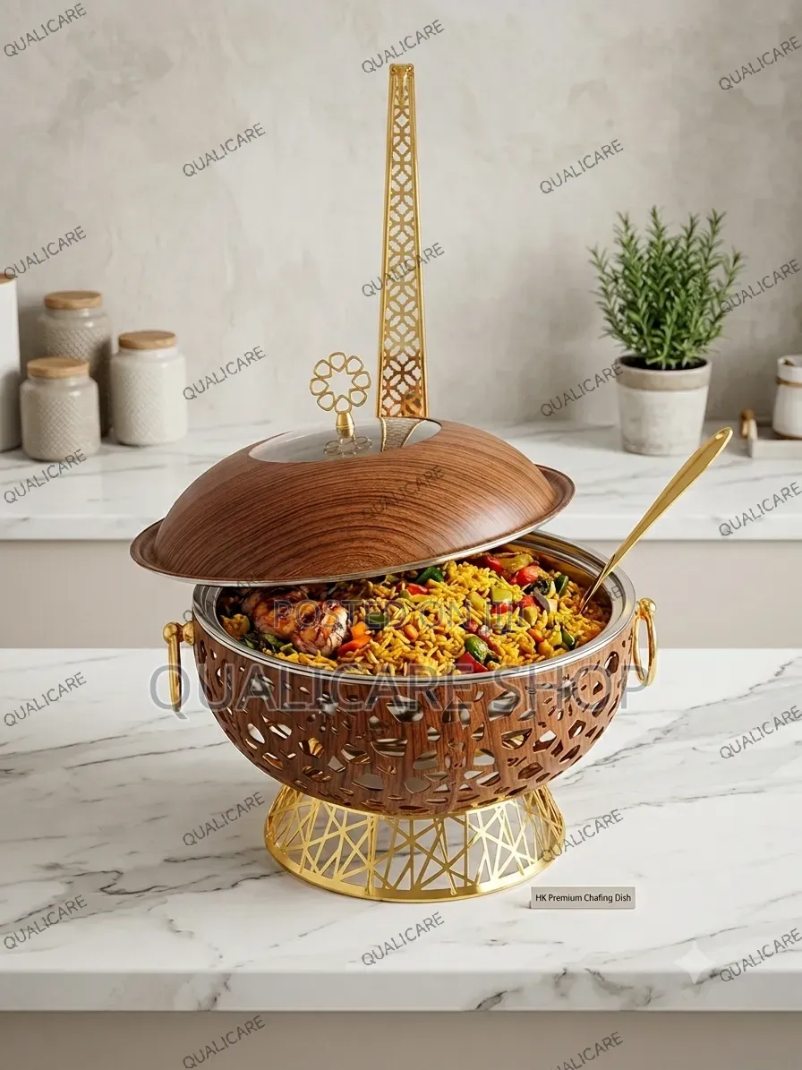 8.0l Woodlike Plated Stainless Steel Chaffing Dish
