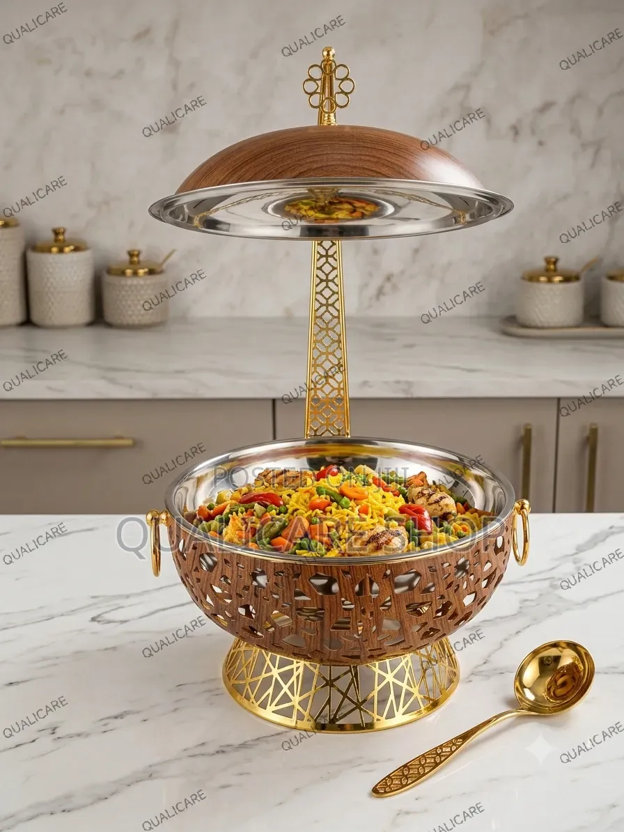 8.0l Woodlike Plated Stainless Steel Chaffing Dish