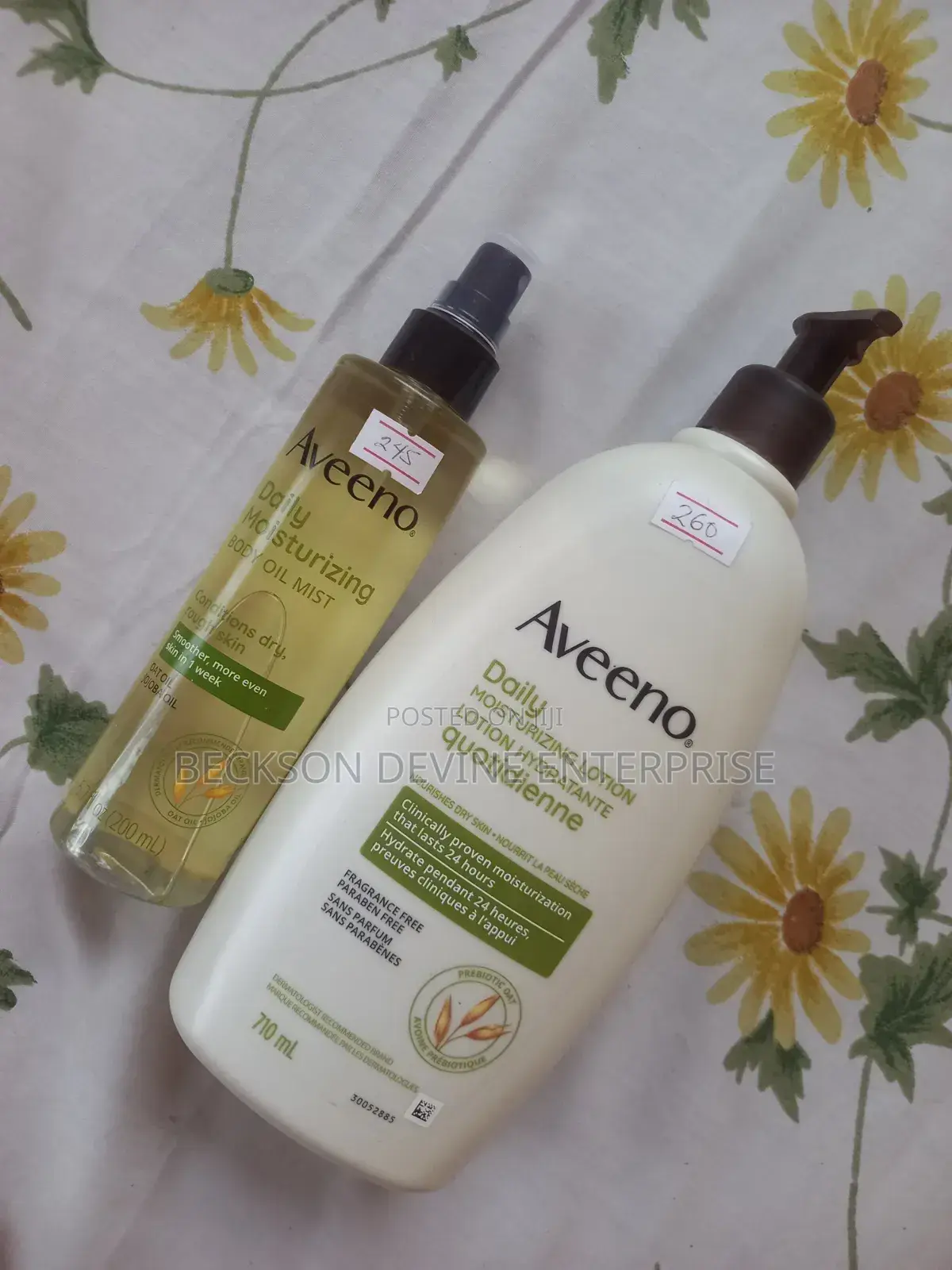 Aveeno Moisturizing Lotion and Oil