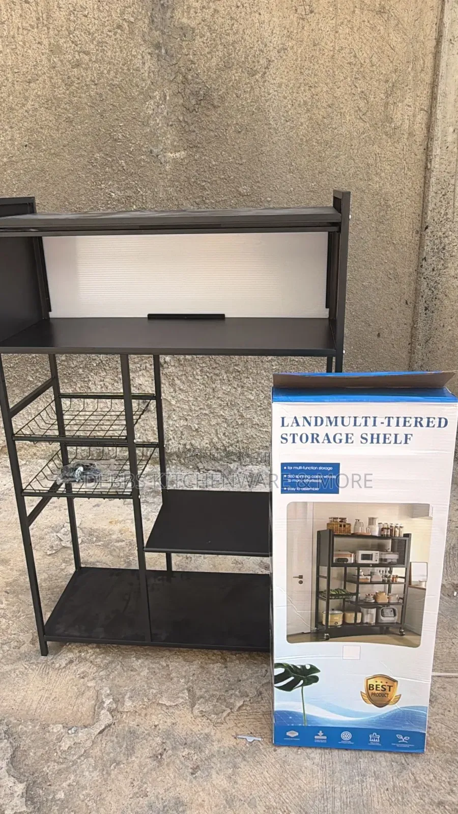 Metallic Kitchen Storage Shelves