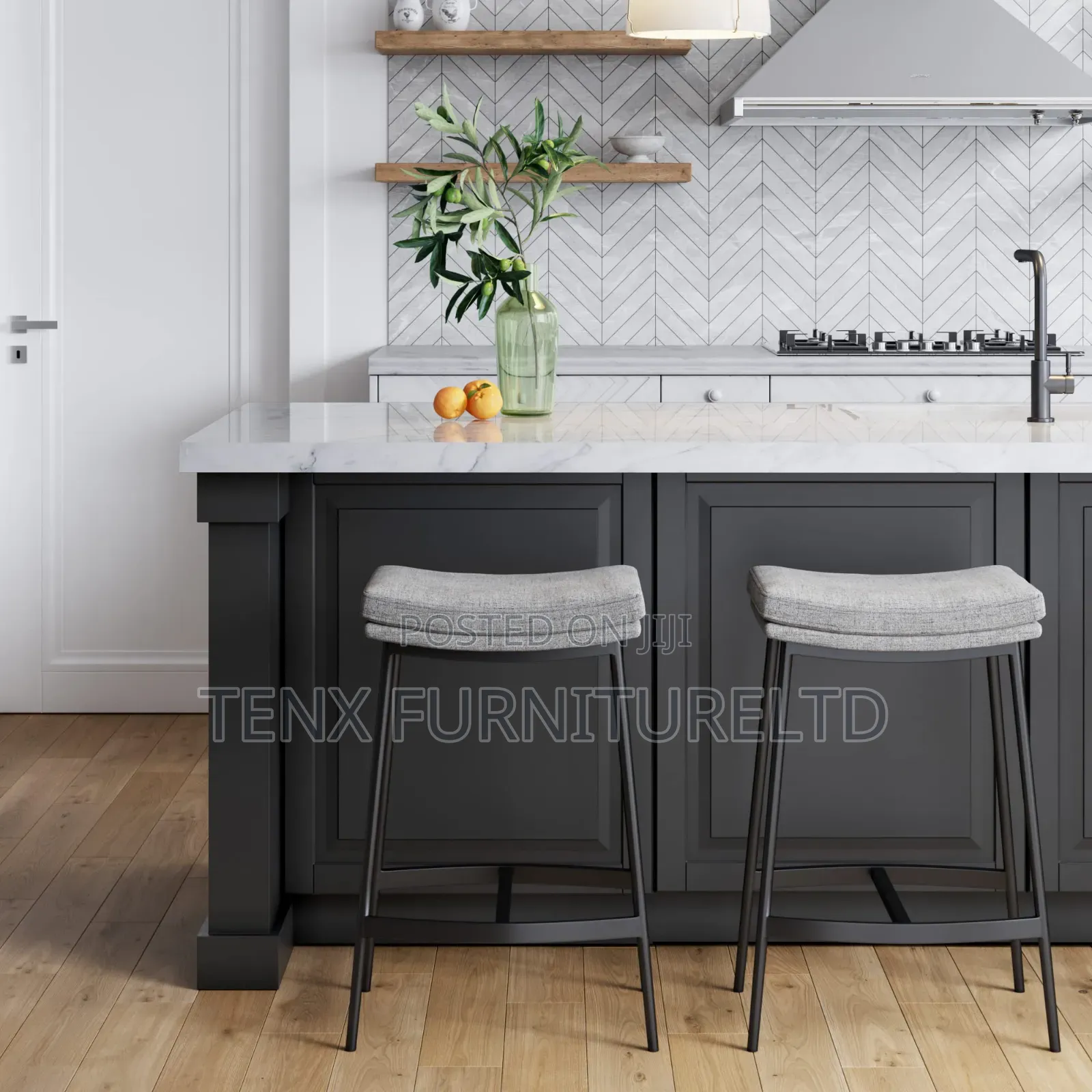 Bar Stool /Grey/Matte Black