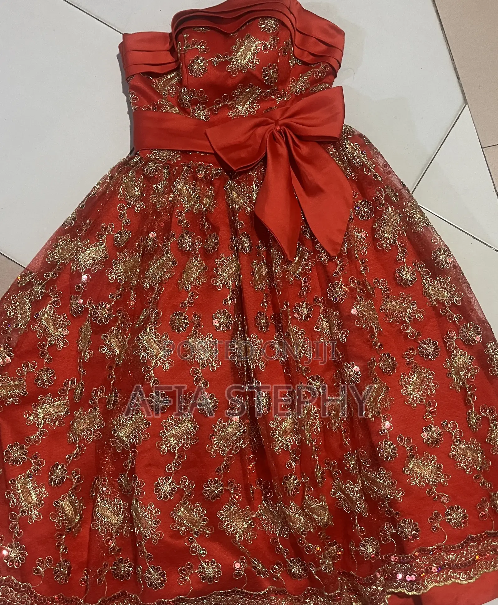 Thrift Red Flare Gown Dress Size 8