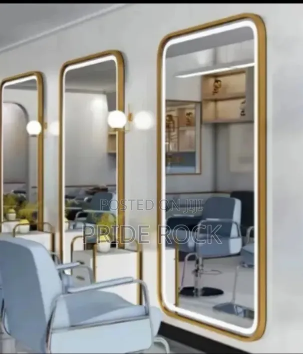 Salon Led Mirror, Available in Black and Gold