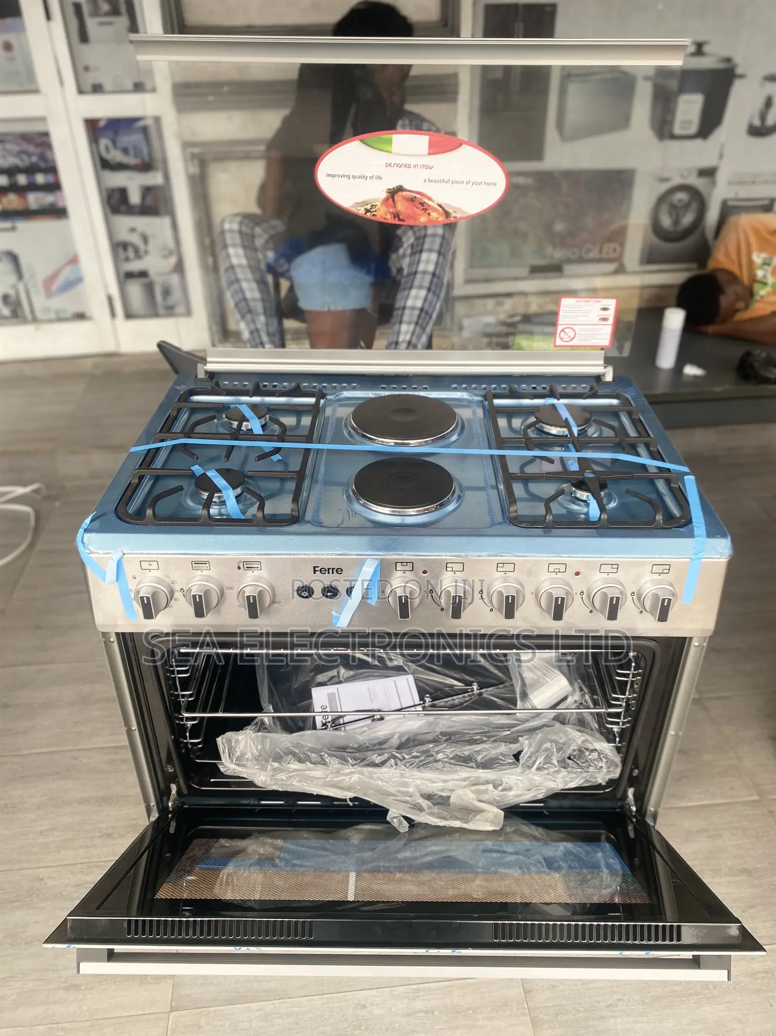 Ferre 90x60 Freestanding 4 Gas 2 Electric Combo Stove
