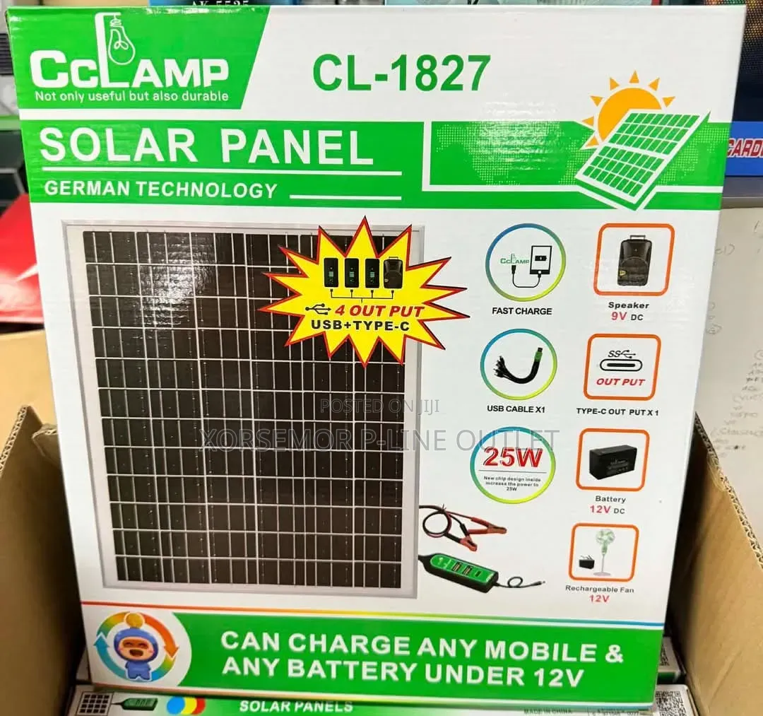 Solar Panel 25w 12v Cl-1827