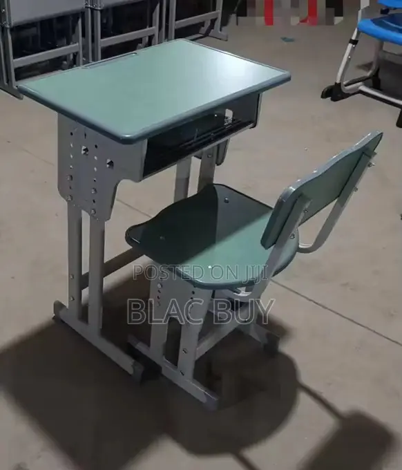 Adjustable Student Desk and Chair Set Metal Material for School