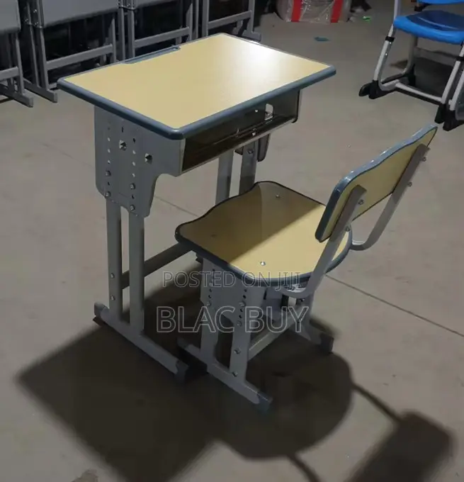 Adjustable Student Desk and Chair Set Metal Material for School
