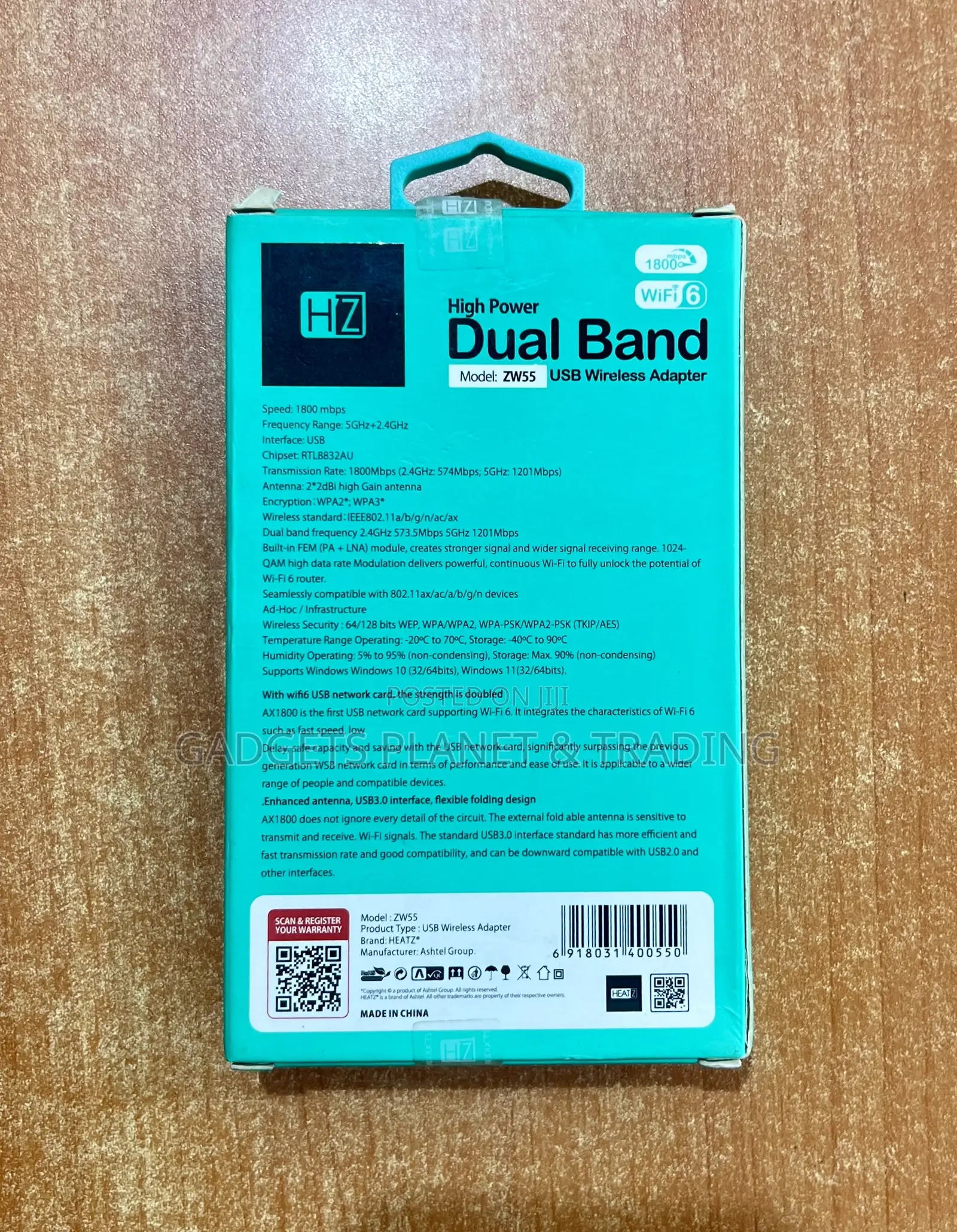Heatz Dual Band Wifi 6 Usb Dongle Wireless Adapter | Zw55