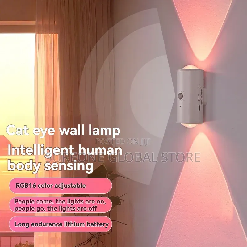 Motion Sensor Led Wall Light Tricolor RGB Rechargeable