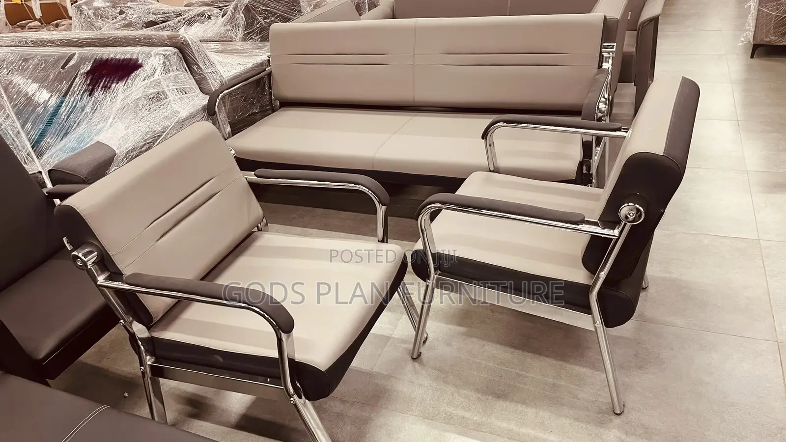 Leather Office Sofa Set