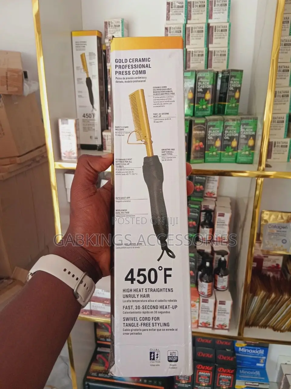 Gold Ceramic Professional Press Comb