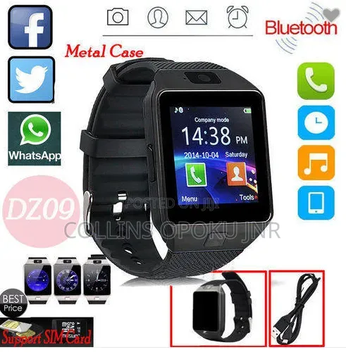 Dz09 Smart Watch, Touchscreen, Camera, Sim Memory Card Support
