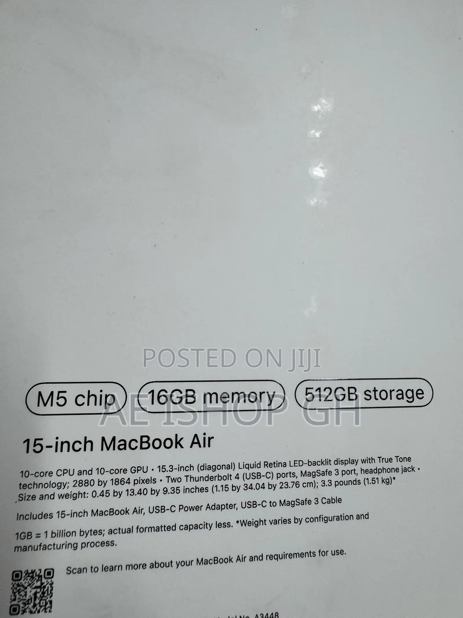 New Laptop Apple MacBook Air 2026 M5 16GB Apple M5 SSD 512GB