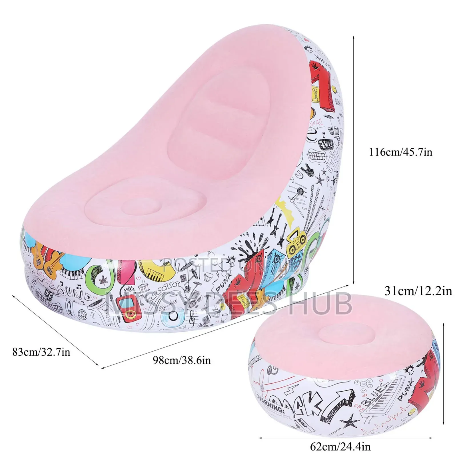 Inflatable Sofa With Foot Rest With Design