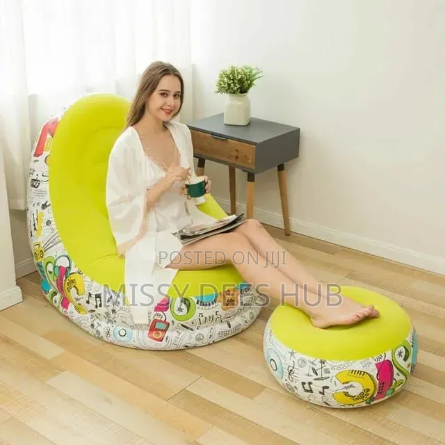 Inflatable Sofa With Foot Rest With Design