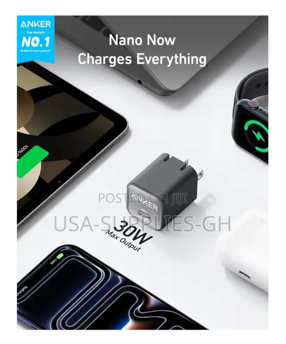Anker 511 (30w, Nano 3) Gan Fast Phone Charger, 6ft Cable From Usa