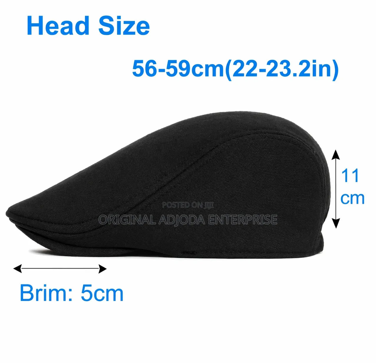 Classic Black Flat Cap – Stylish Casual Baseball Hat for Men Women