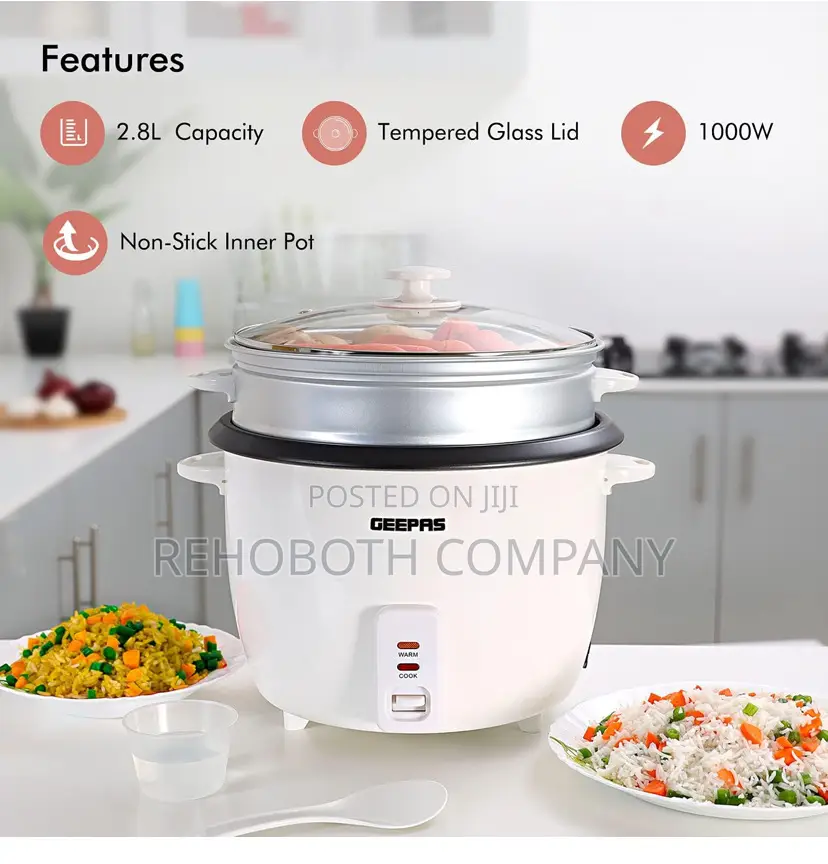Geepas Rice Cooker Steamer 2.8 Liters