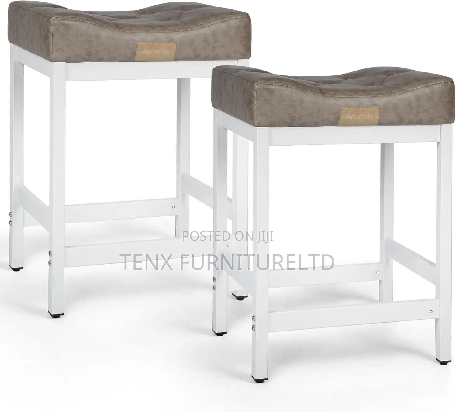 Bar Stool (Elegant Grey ) With Metal Base