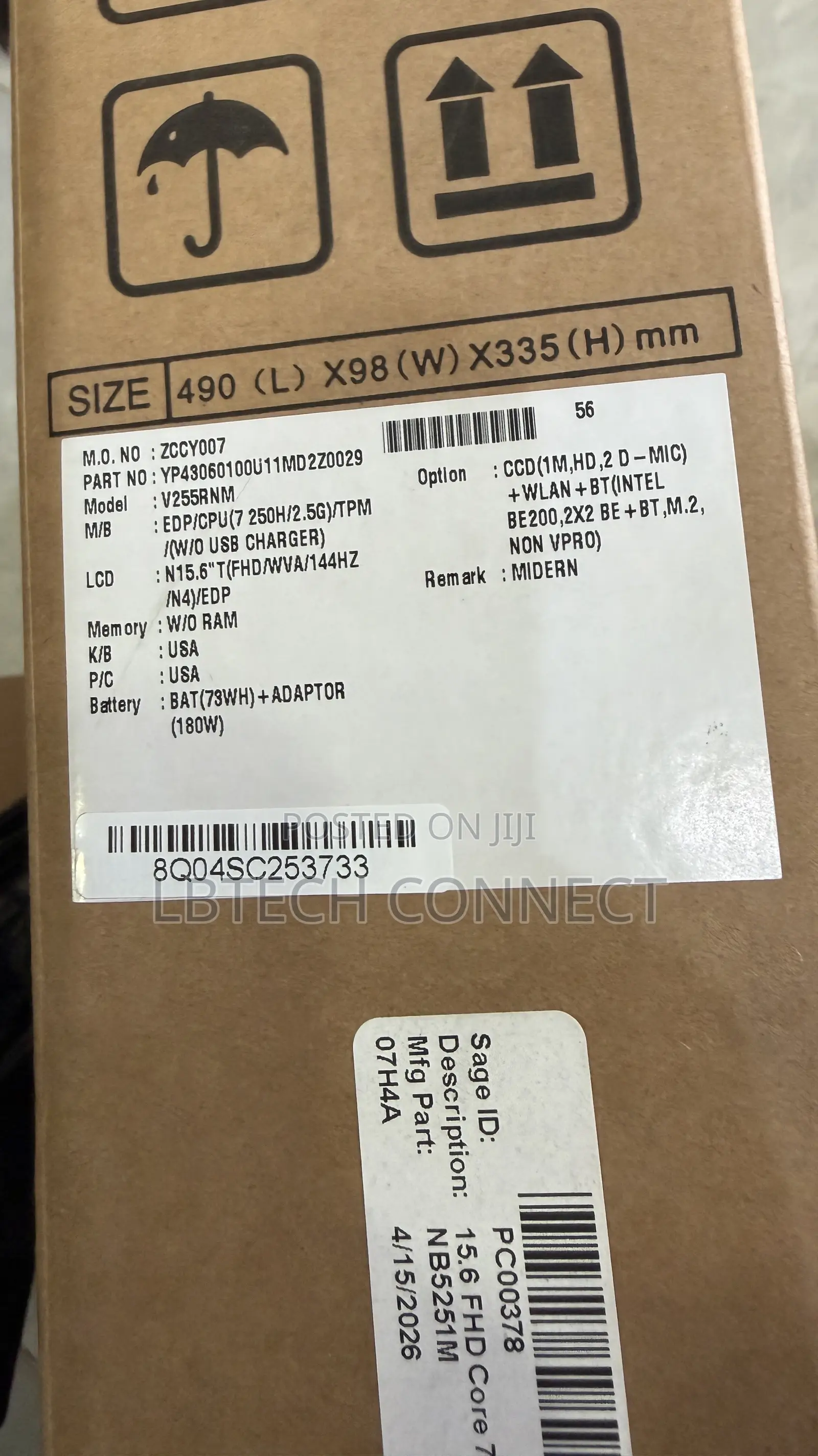 New Laptop Clevo W370 16GB Intel Core 7 SSD 1T