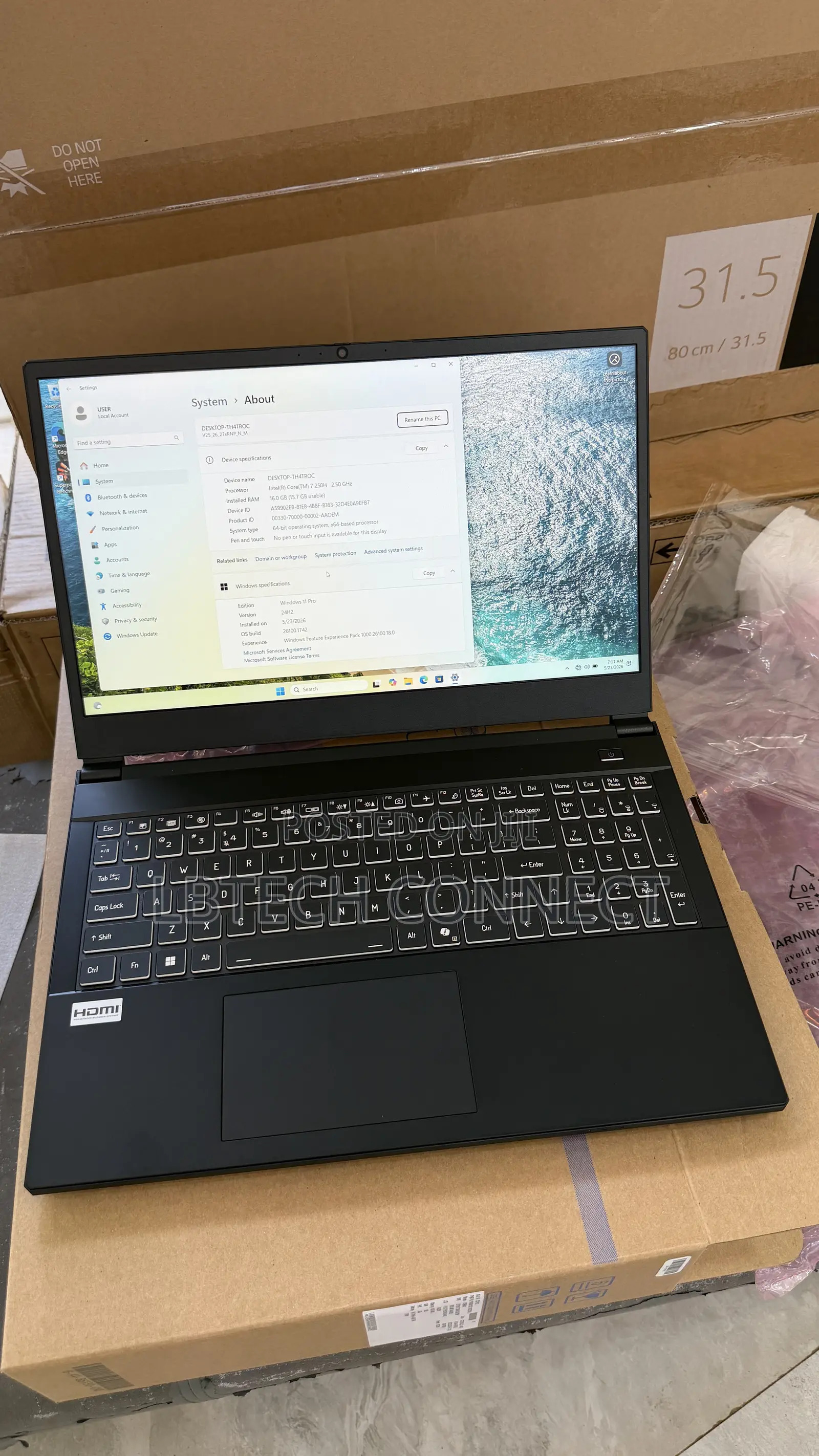 New Laptop Clevo W370 16GB Intel Core 7 SSD 1T