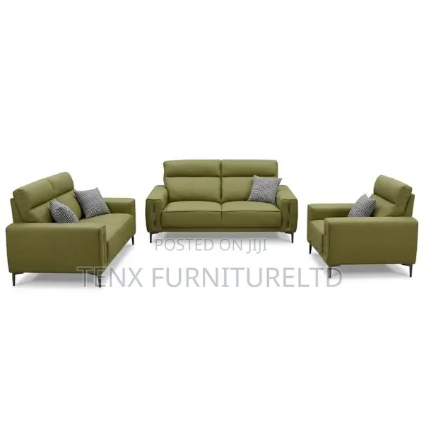 Sofa Set Genuine Leather Green Forest
