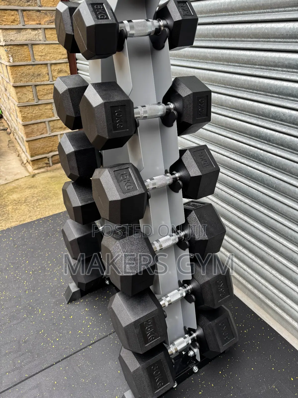 5-30kg Hex Dumbbells Set Vertical Rack.(210kg)