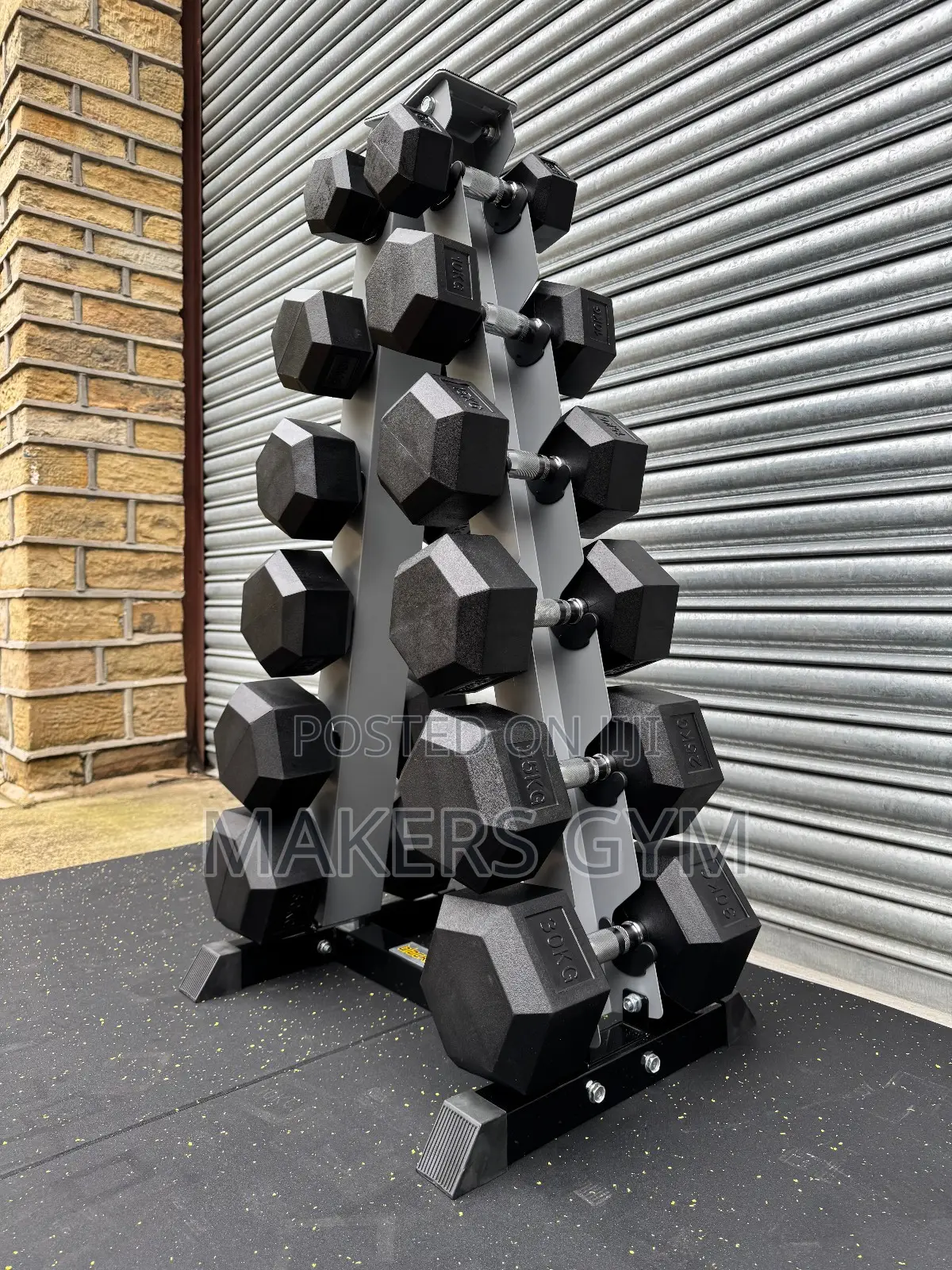 5-30kg Hex Dumbbells Set Vertical Rack.(210kg)
