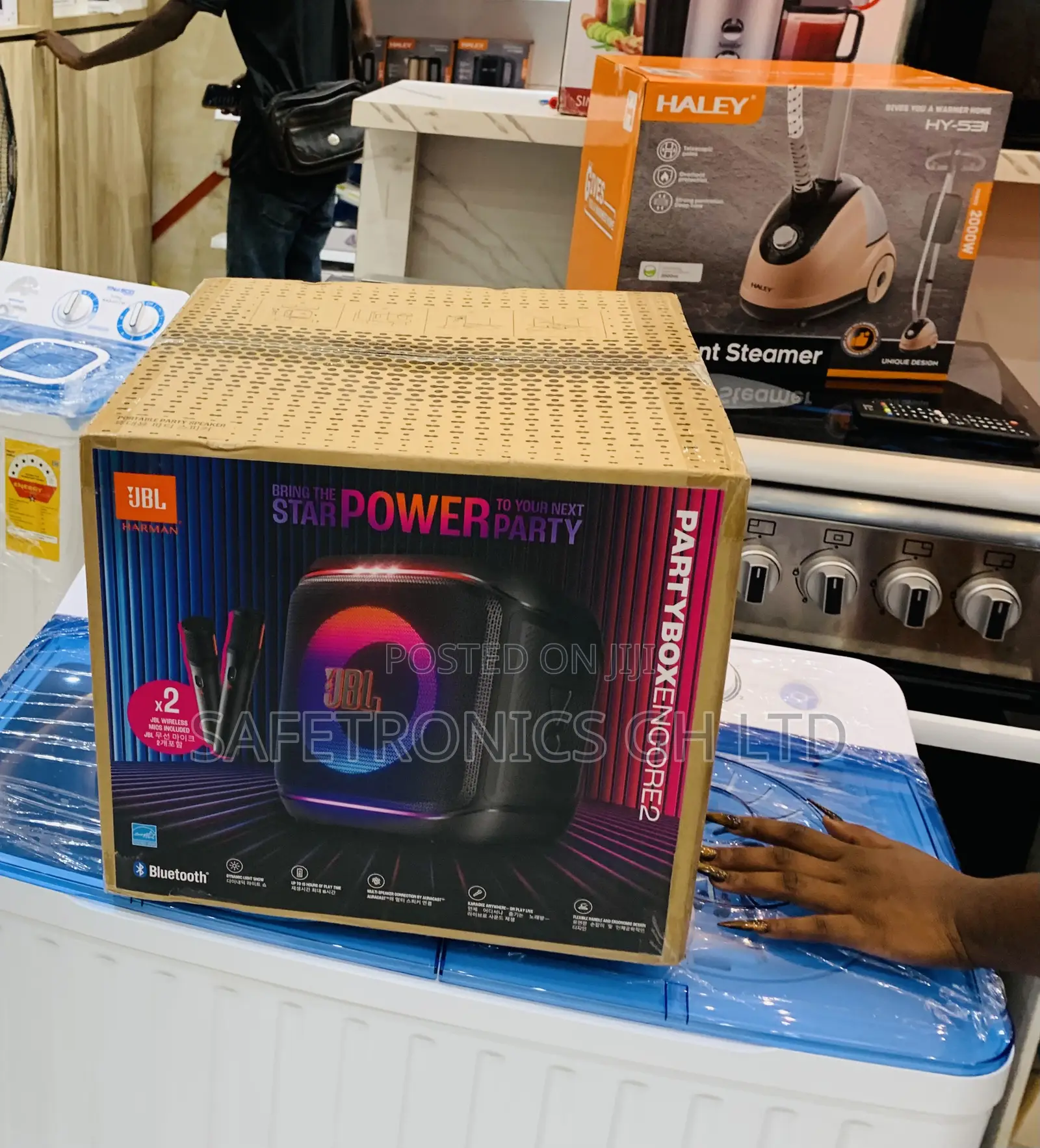 Newly Approved JBL Partybox Encore 2 Portableparty Speaker With 2 Mics