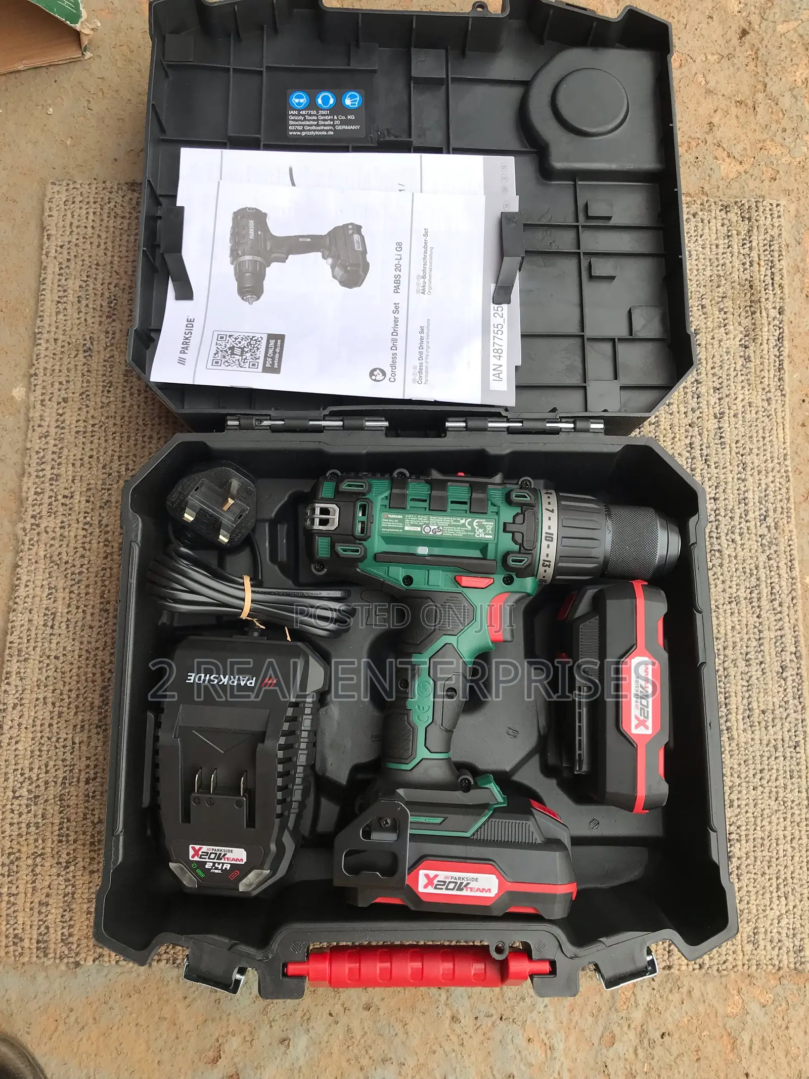 Parkside Pabs 20v Cordless Drill Driver Set With Battery and Charger.