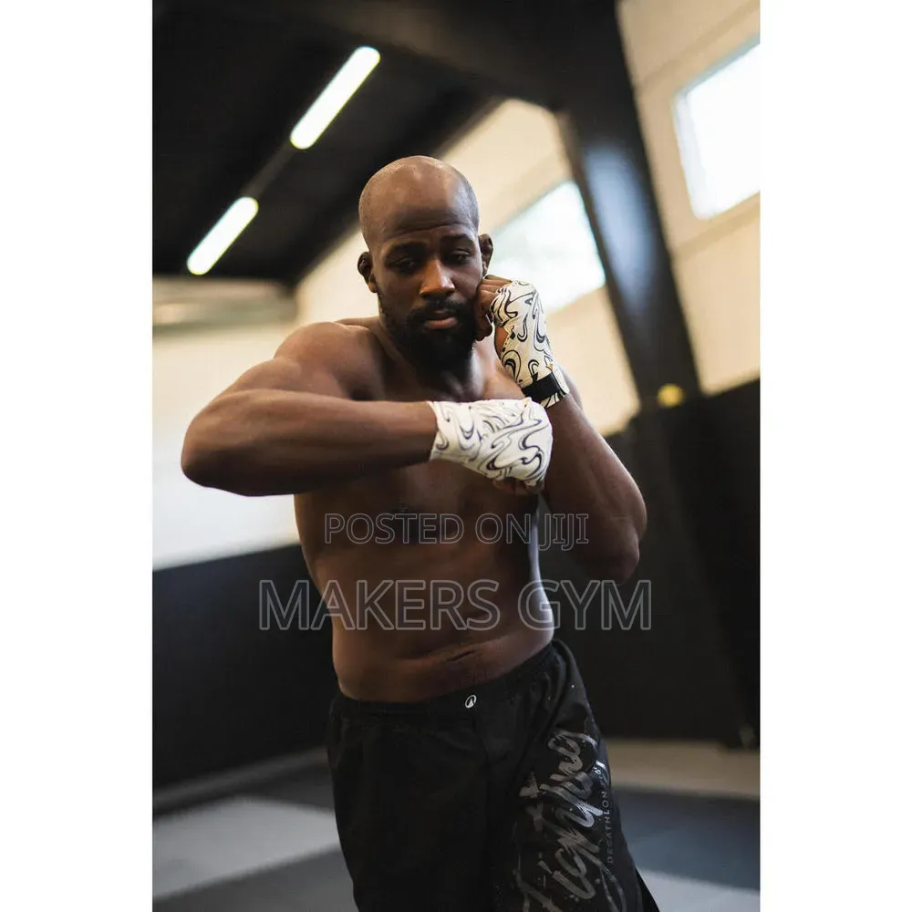 Domyos Durable Boxing Wraps - Off-White/Black