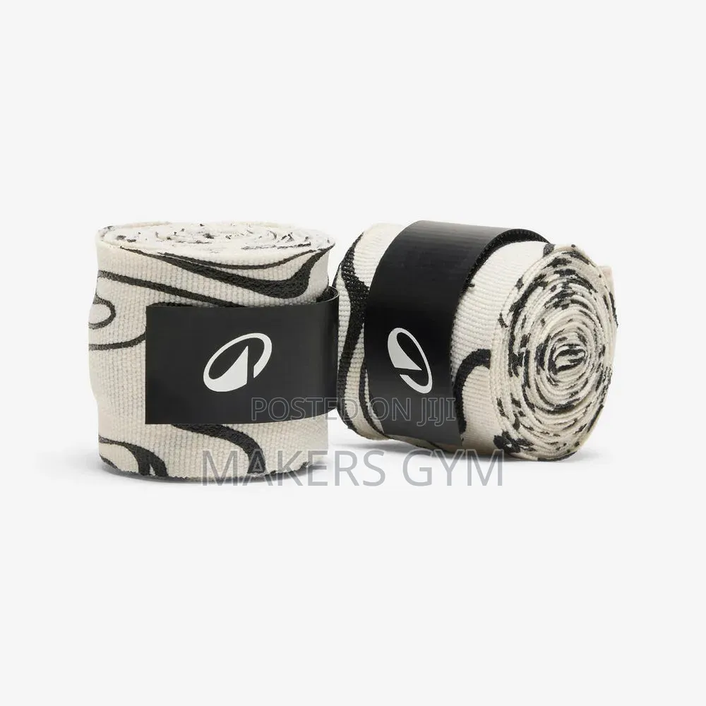 Domyos Durable Boxing Wraps - Off-White/Black