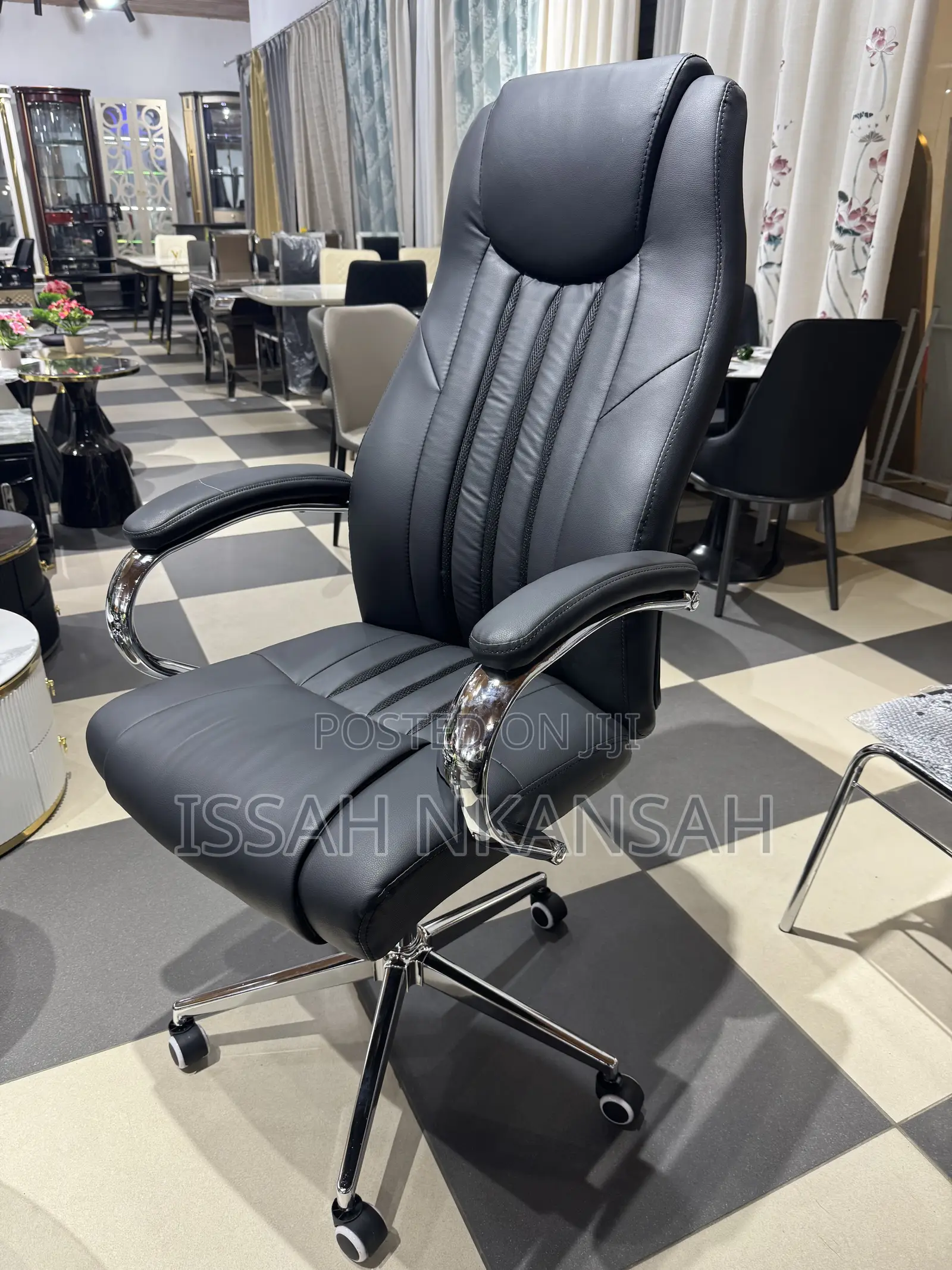 Black Leather High Back Office Chairs