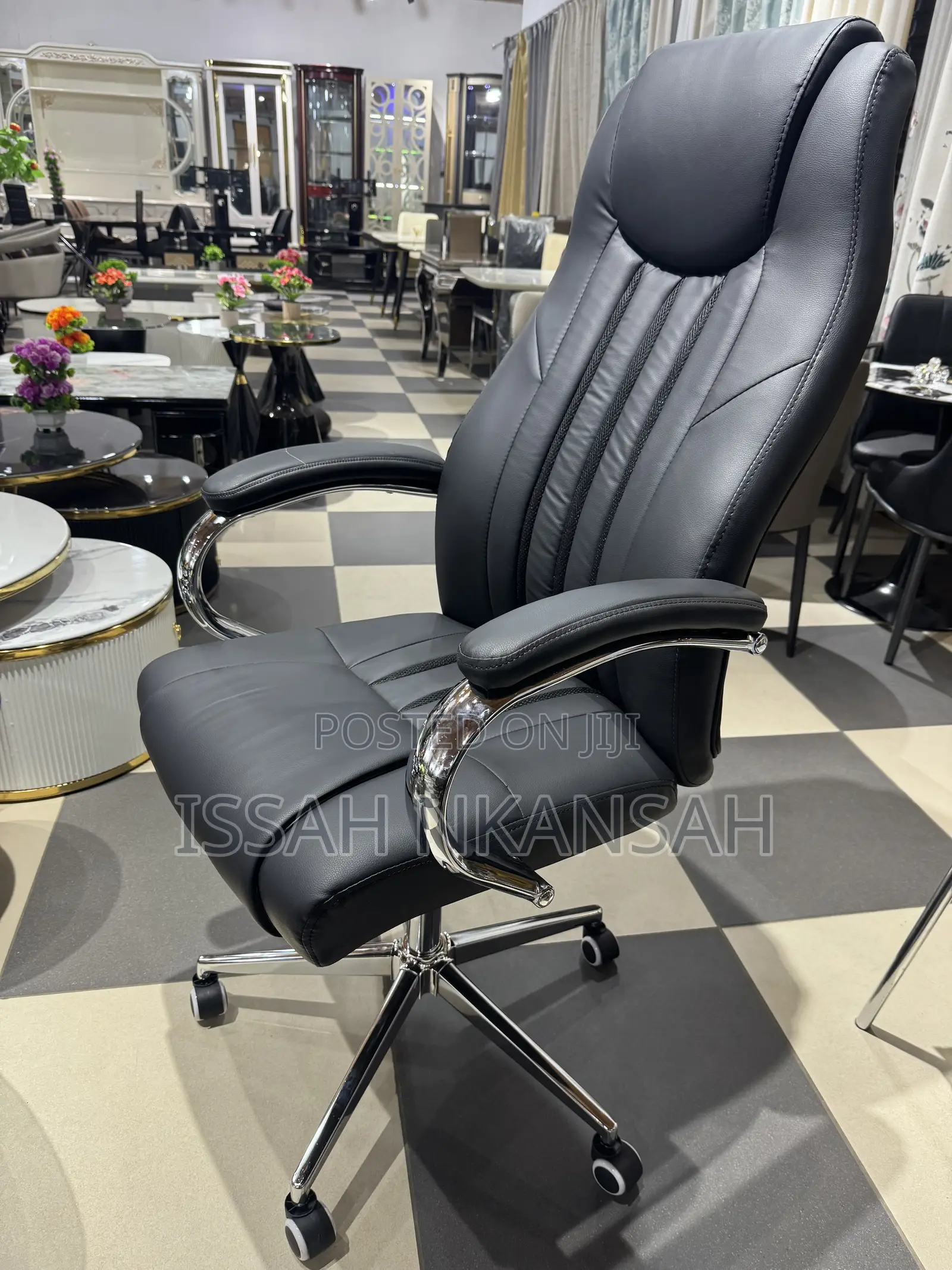 Black Leather High Back Office Chairs