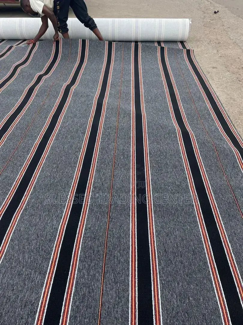 Striped Gray Woolen Carpet