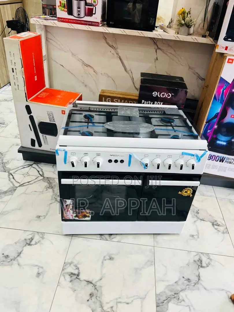 Buy Affordable Mideatech 5 Gas Cooker(White)Auto Rotisserie 
