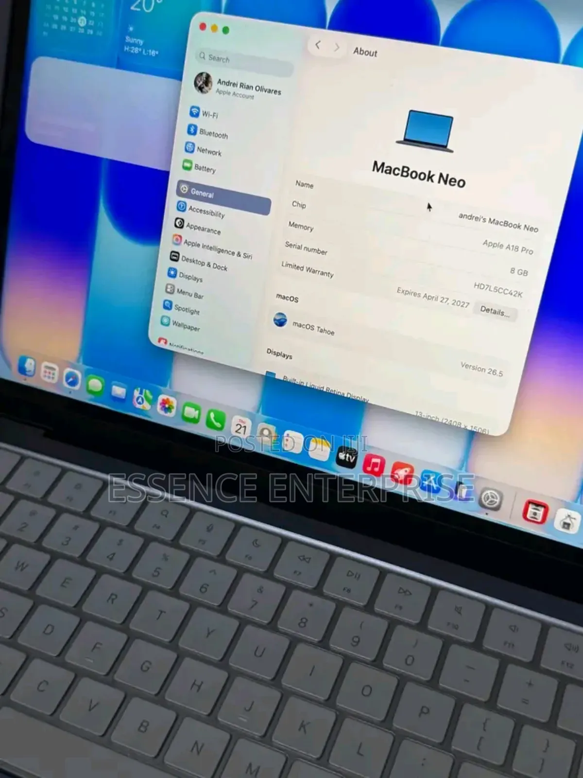 Laptop Apple MacBook Neo 2026 8GB Apple M4 SSD 256GB