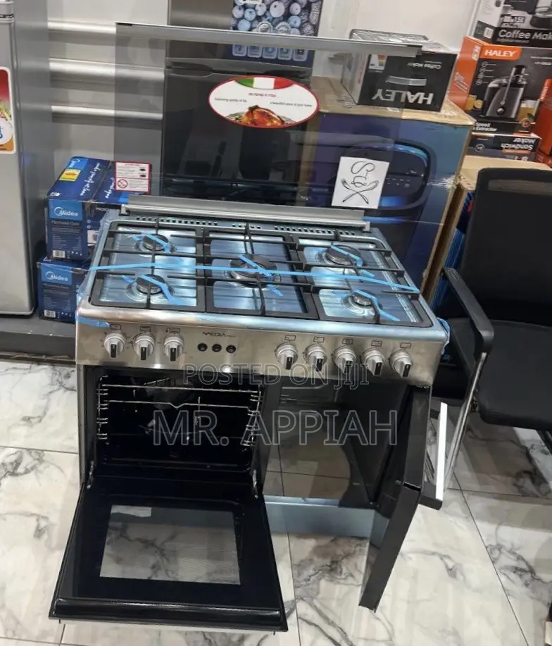 High Quality Mideatech Auto Rotisserie 5 Gas Oven Cooker(Gray)